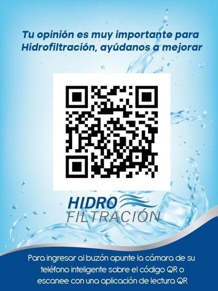 Código QR para feedback de clientes en Hidrofiltración